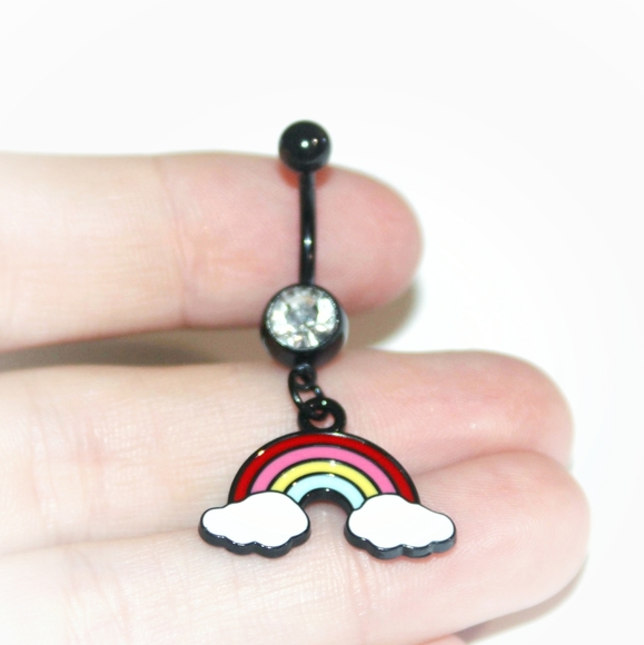 Back rainbow belly ring - Picture 2 of 8